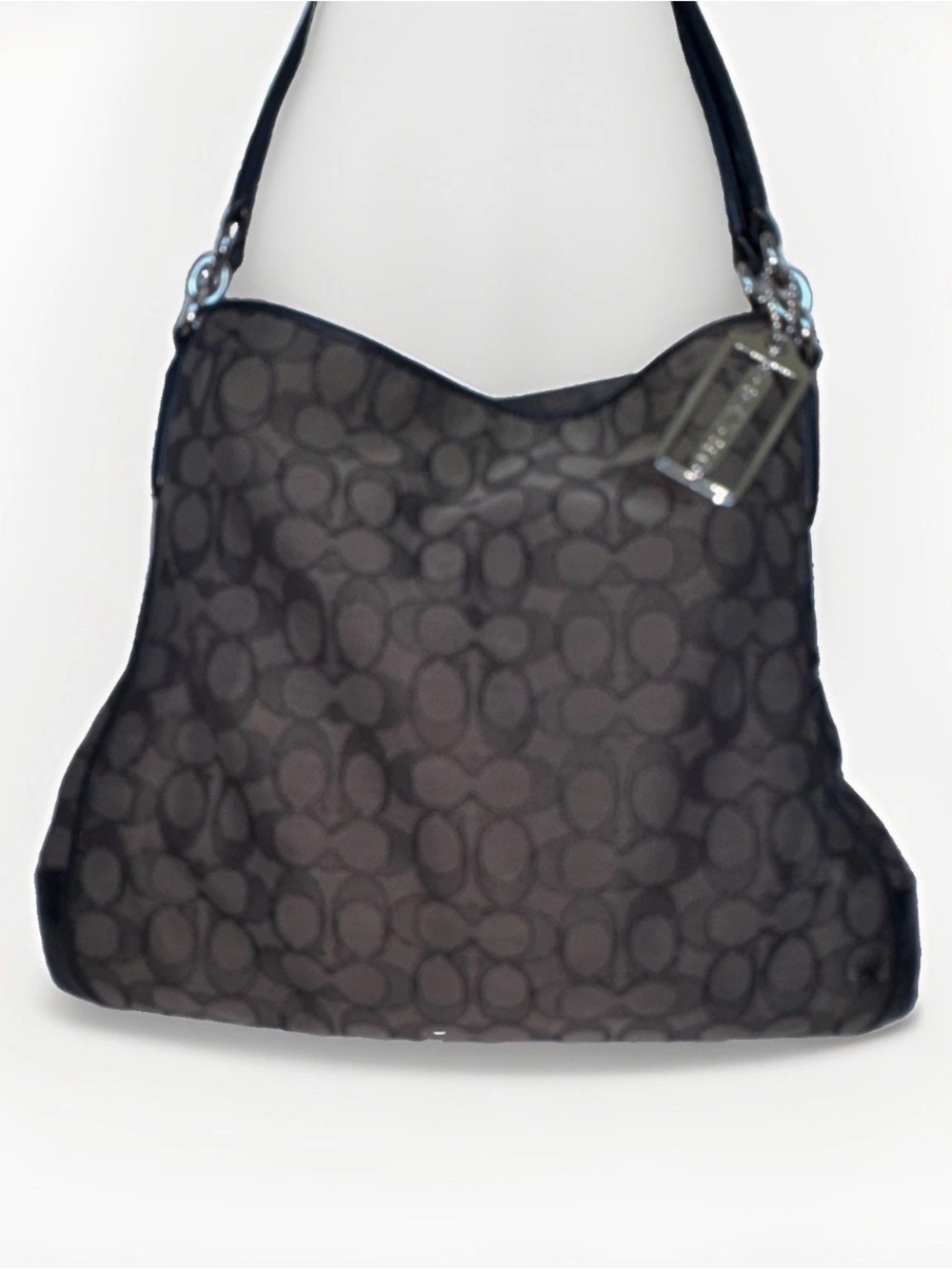 Coach Phoebe Black and Charcoal Shoulder Bag